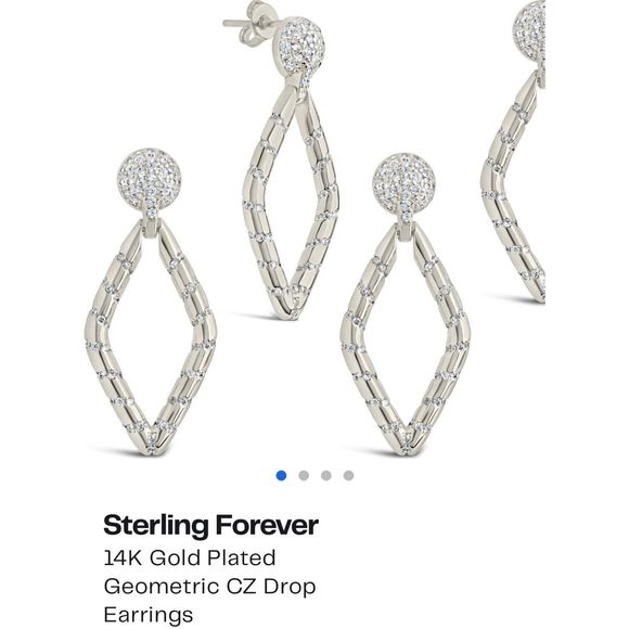 BNWT Sterling Forever Rhodium plated DANGLE earrings - Picture 6 of 8